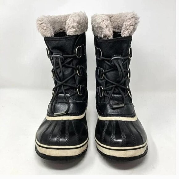 Sorel Black Yoot Pac Waterproof Nylon and Rubber Winter Boots - Size 5 - Picture 5 of 10